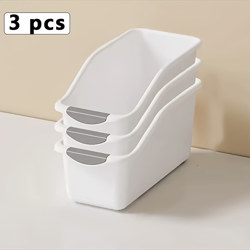 2/3pcs Curved Design Storage Boxes - Heavy-duty Plastic Organizer, - Container For Under Sink, Pantry & Cabinet Organization - Suitable For Cleaning Supplies, & Kitchen/bathroom Storage, No