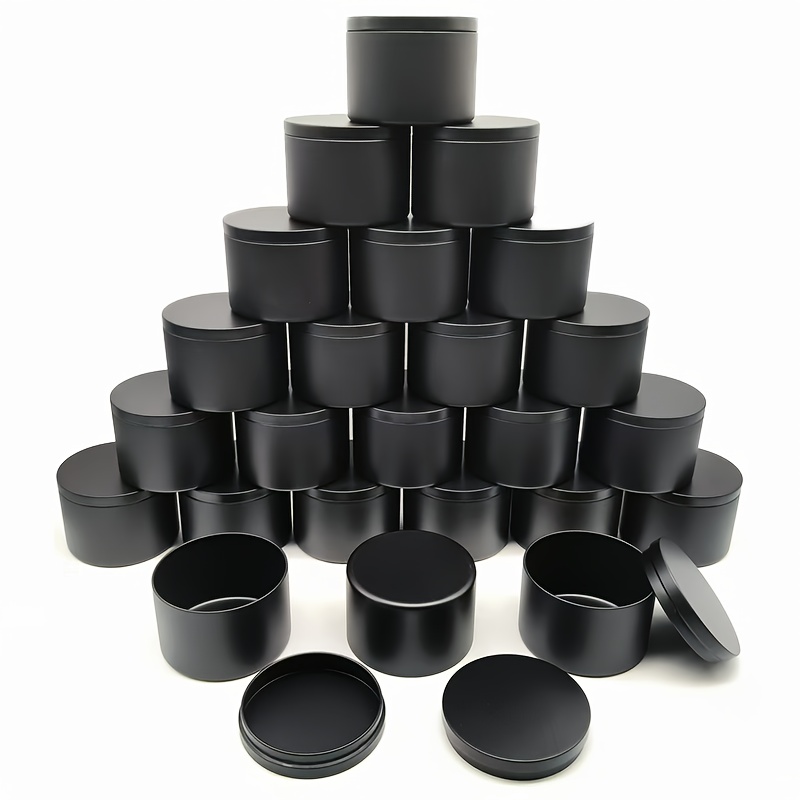 

24pcs 4oz Pots à Bougies en Métal avec Couvercles - Parfaits pour l'Artisanat DIY, le Rangement & de Fête