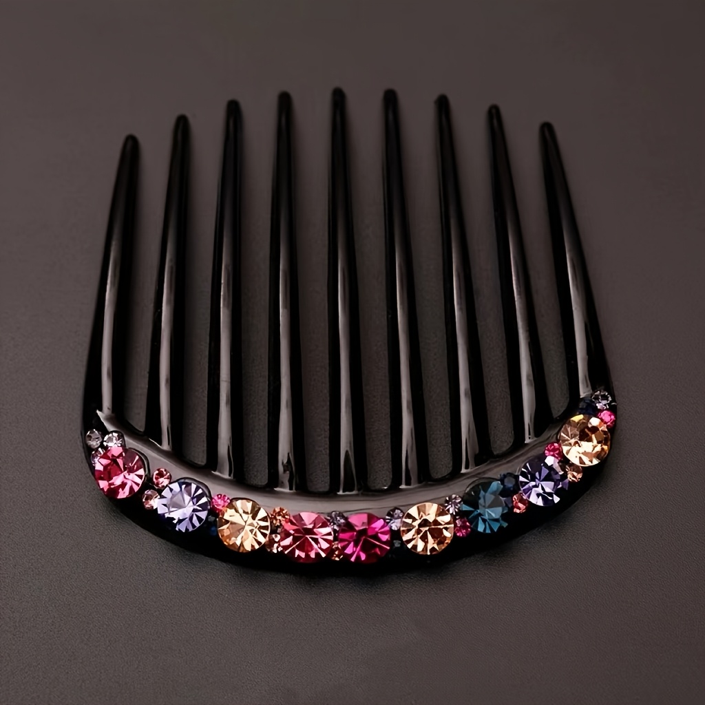 TEMU 1 pièce peigne à cheveux haut de gamme avec strass, 9 dents, accessoire pour frange et coiffure