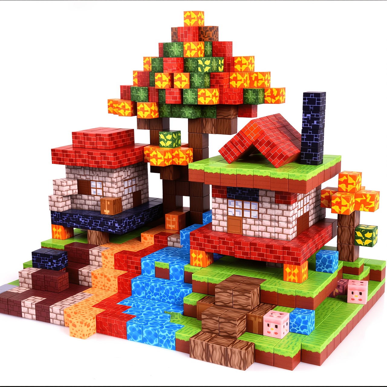 500pcs Random Color Magnetic Building Blocks for Spatial Logic