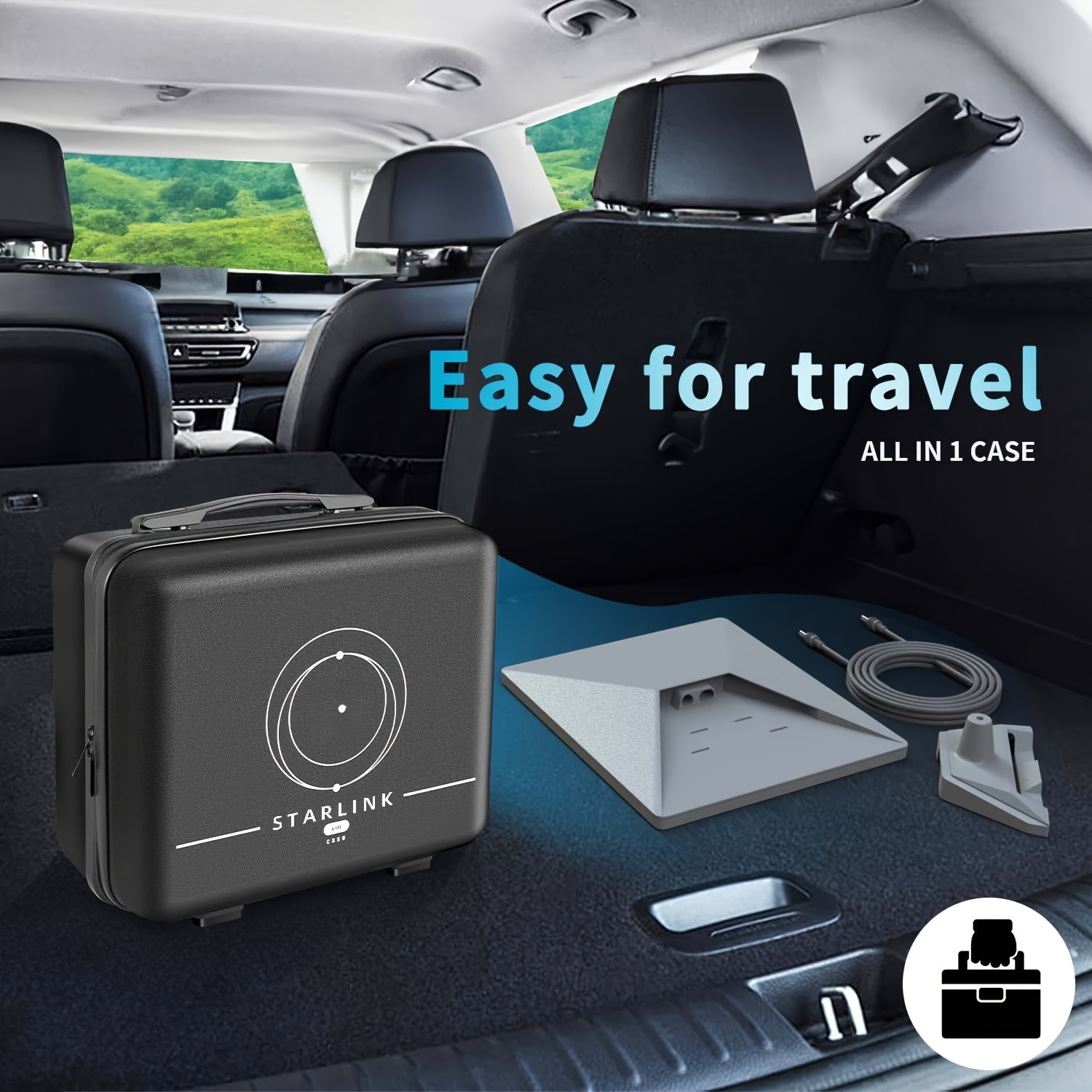 Étui Rigide Imperméable pour Parabole Starlink Noir - ABS Durable avec Mousse Prédécoupée