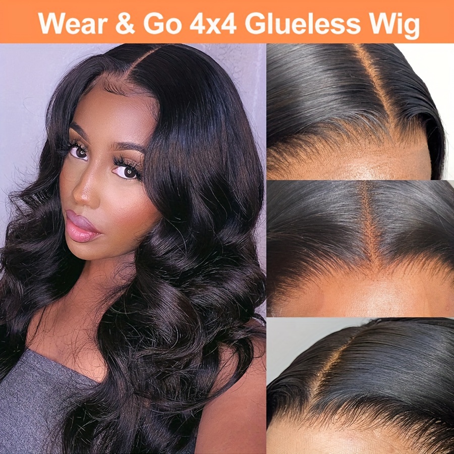 Deep Wave 4x4 Lace Closure Wig 180% Density Wear Go Wigs New - Temu