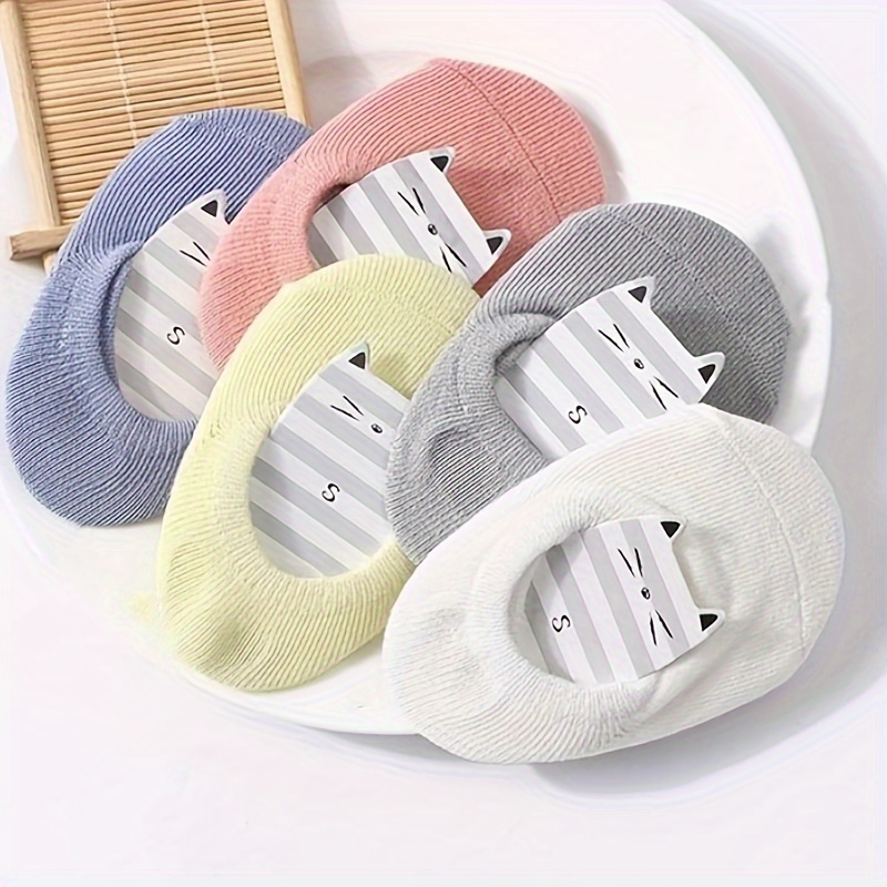 

5 Or 6 Pairs Of Kid's Cotton Fashion Cute Low-cut Socks, Comfy & Breathable Soft & Elastic Thin Socks For Spring And Summer