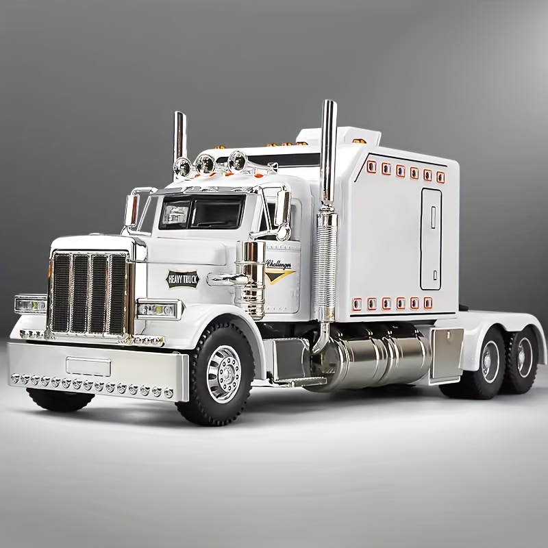 TEMU Voiture Modèle en Métal Diecast, Camion Semi-Lourd et Dépanneuse, Camion Jouet en Alliage à Rétrofriction, Modèle de Camion à l'Échelle 1:24,