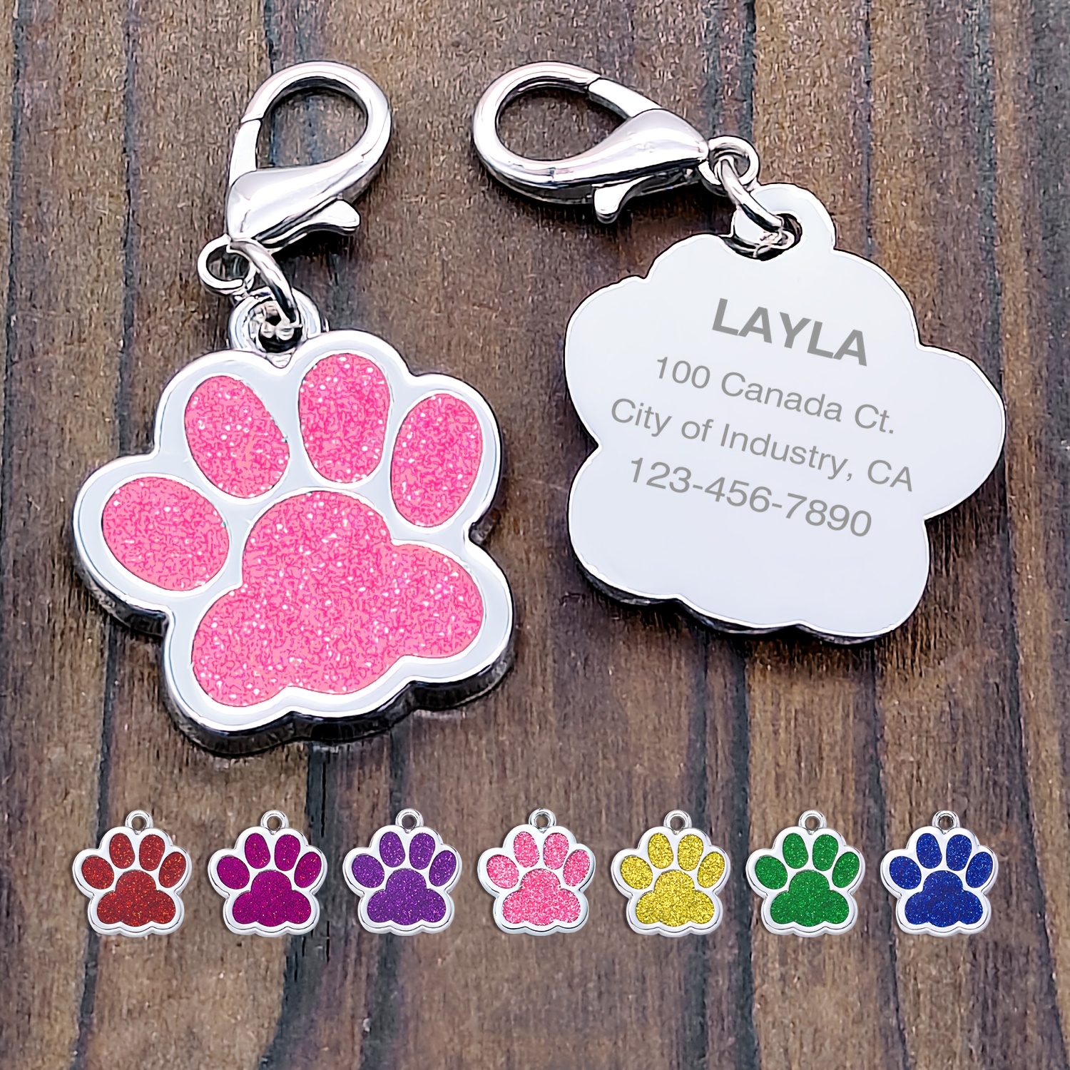 

Personalized Dog Tag For Pets - Engraved Dog Name Tag - Slide On Cat Id Tags