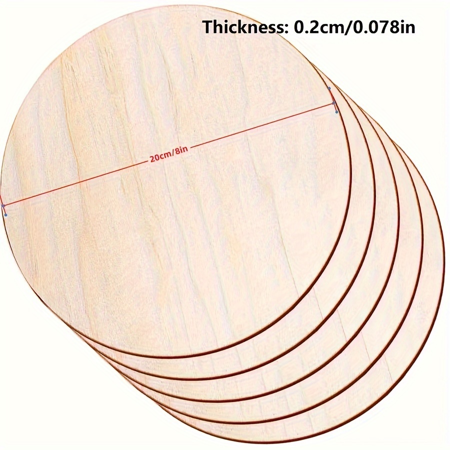 Image of 5 Wooden Circles In 2 Different Sizes - Perfect For Hanging Decorations, Painting And Wedding Decorations, And Seasonal Craft Items. Interior Decoration Suitable For Holidays And Festivals