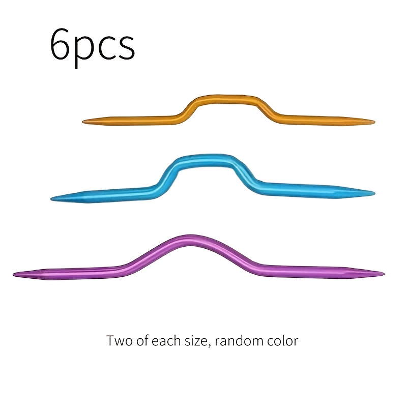 TEMU Ensemble de 6 aiguilles à tricoter de couleurs assorties pour torsader, comprenant des aiguilles pour pulls, crochet et autres outils de tricot