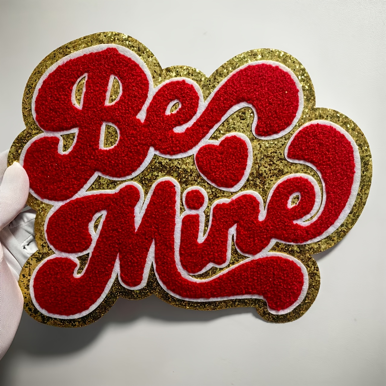 

Valentine's Day "be " Embroidered Patch, Large Red Applique With , 23.5cm Iron-on/sew-on Decorative Badge For Clothing, Jackets, Jeans, Bags, Shoes, Hats, Diy Crafts