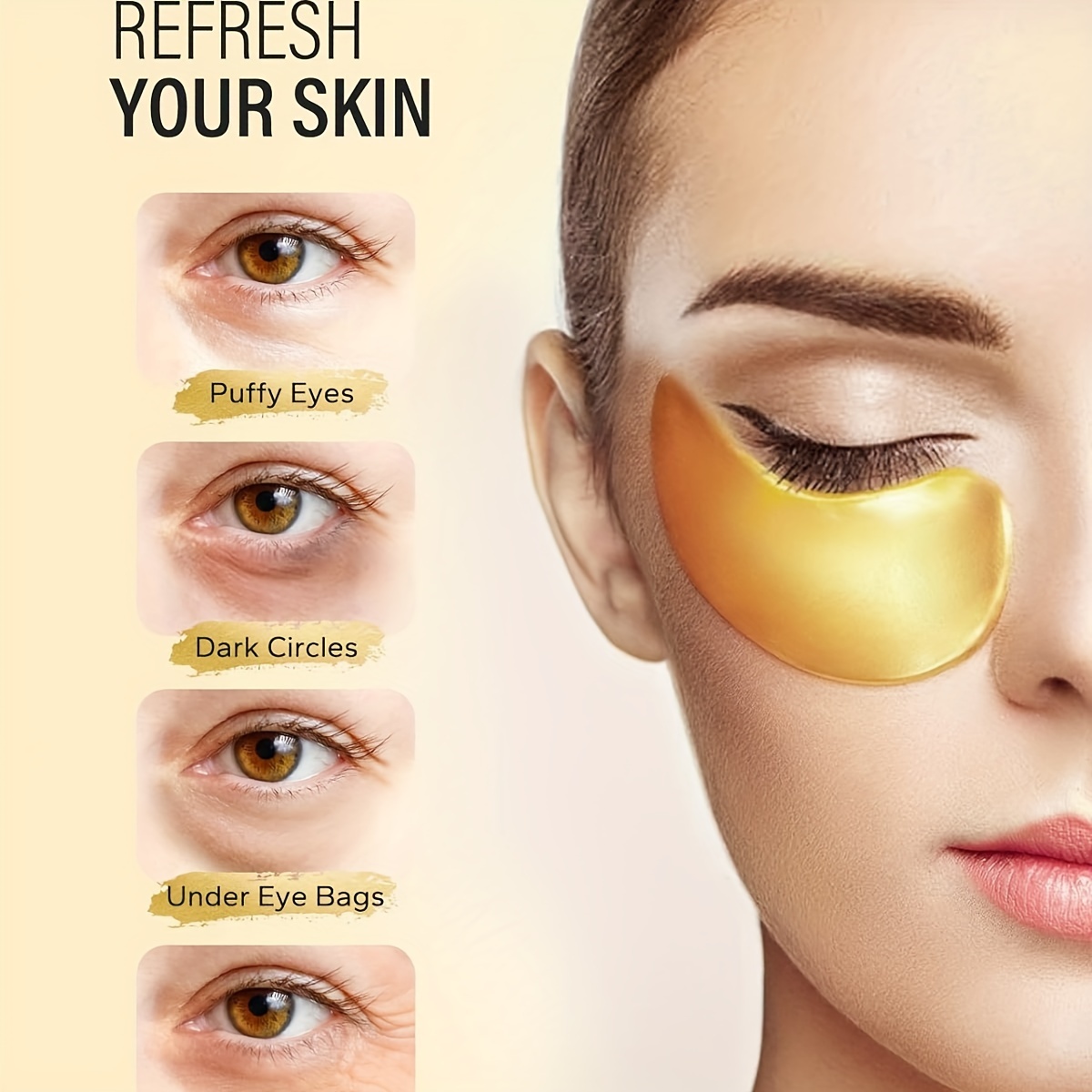 24k golden under eye patches 25 pairs box eye mask   care products firming and moisturizing eye patches details 0