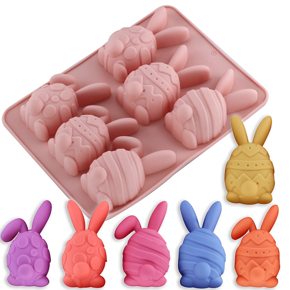 

1pc Easter Bunny & Egg Shaped Silicone Cake Mold, Manual Chocolate Candy Baking Mold For Holiday Desserts, For Christmas, Hanukkah, Valentine's Day - Pastry Mold