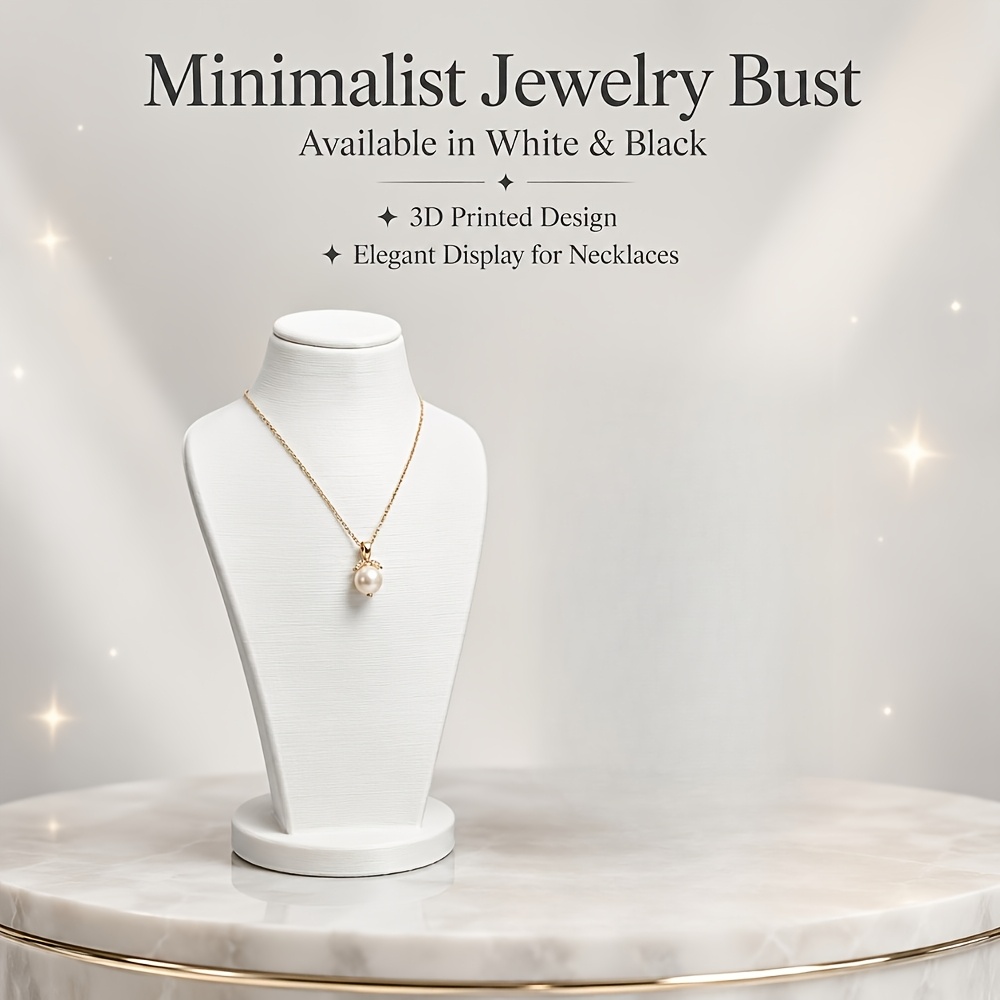 Minimalist Black and White Jewelry Bust Display Stand