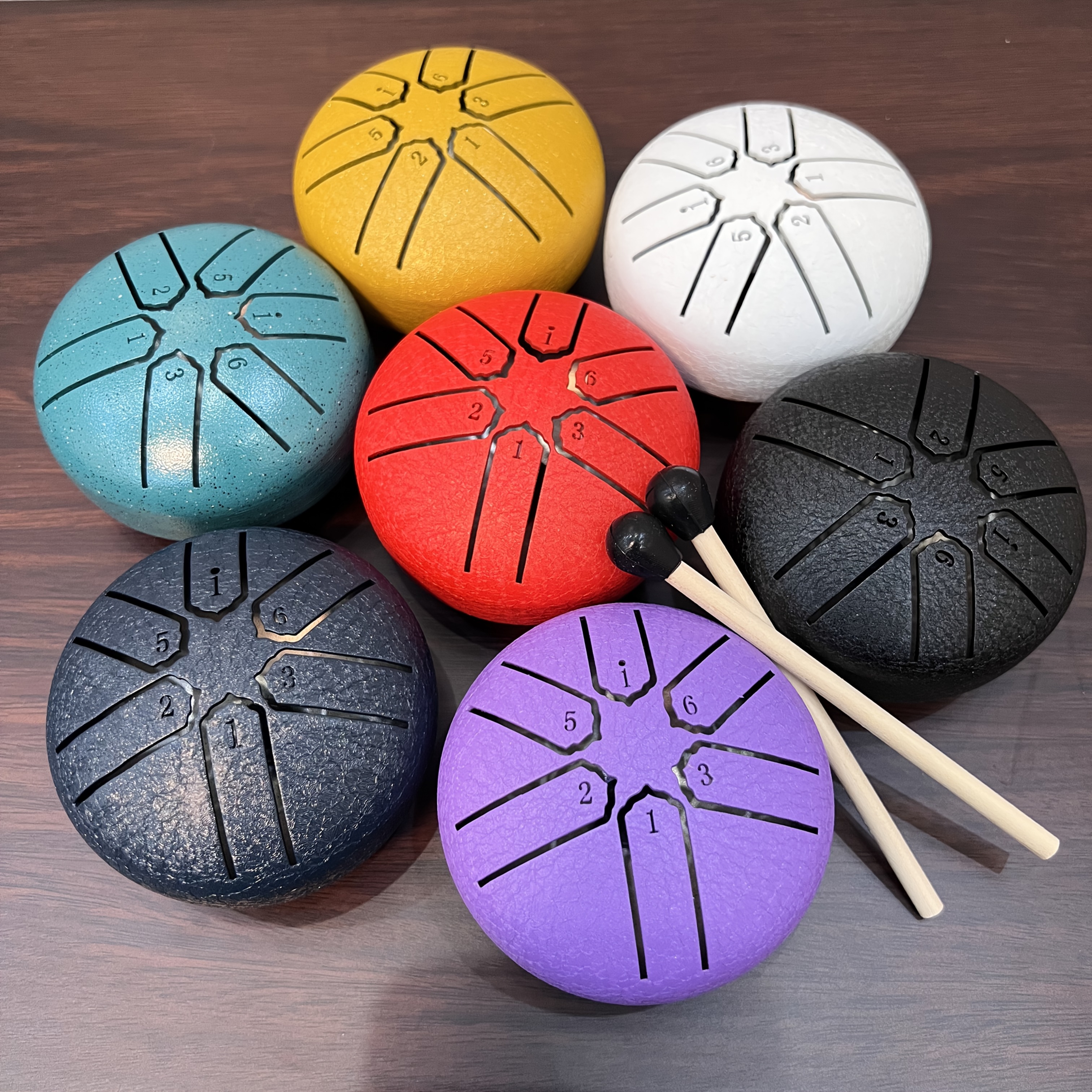 Ethereal Drum 3-Inch 6-Note Portable Outdoor Steel Tongue Chime - Machine-Made Artificial Tuning, Quenched Finish, 6-Note Range, 4 Colors (White/Red/Green/Black) for Meditation, Yoga, Relaxation & Music Practice, Meditation Accessory, Sleek Design, Durable Construction, Yoga Ball For Exercise, Yoga Ball For Women, Pilate Ball, Rain Drum, Rain Musical Instrument