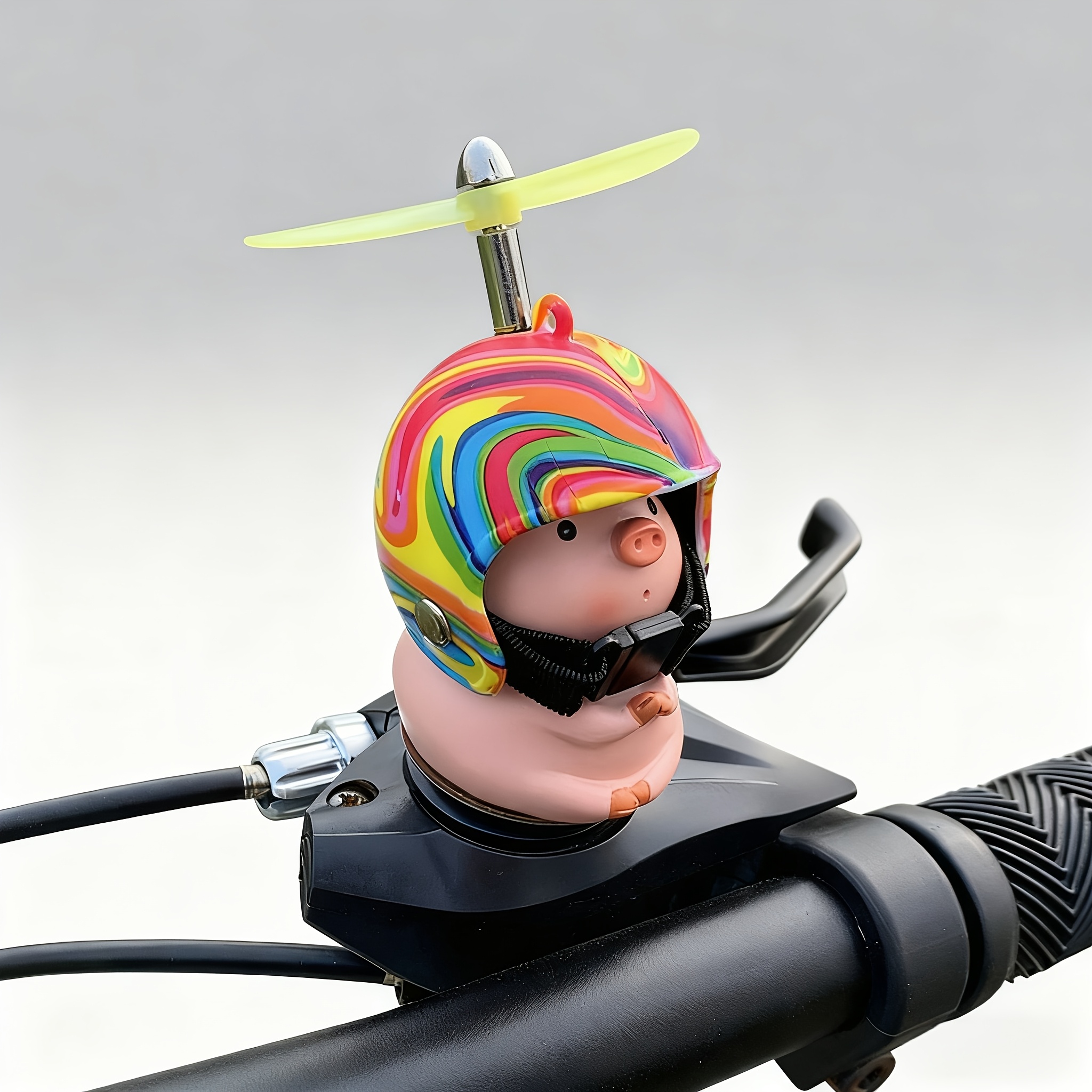 Decorate Bikes With Fun And Cute Items! Cute Pig Head Helmets Ornaments, Mountain Bike Personalized Decorative Items, Helmet-shaped Riding Ornaments