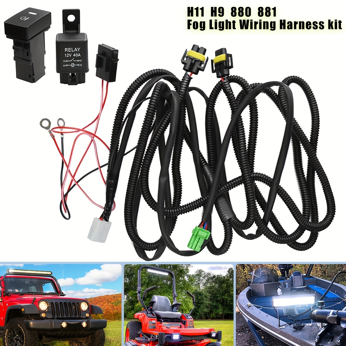 H11 Fog Lights Wiring Harness Socket With LED Indicator Switches Automotive Relay For Toyota Cars Lights Wire – Buy The Best Products In The Online Store - Foto 10