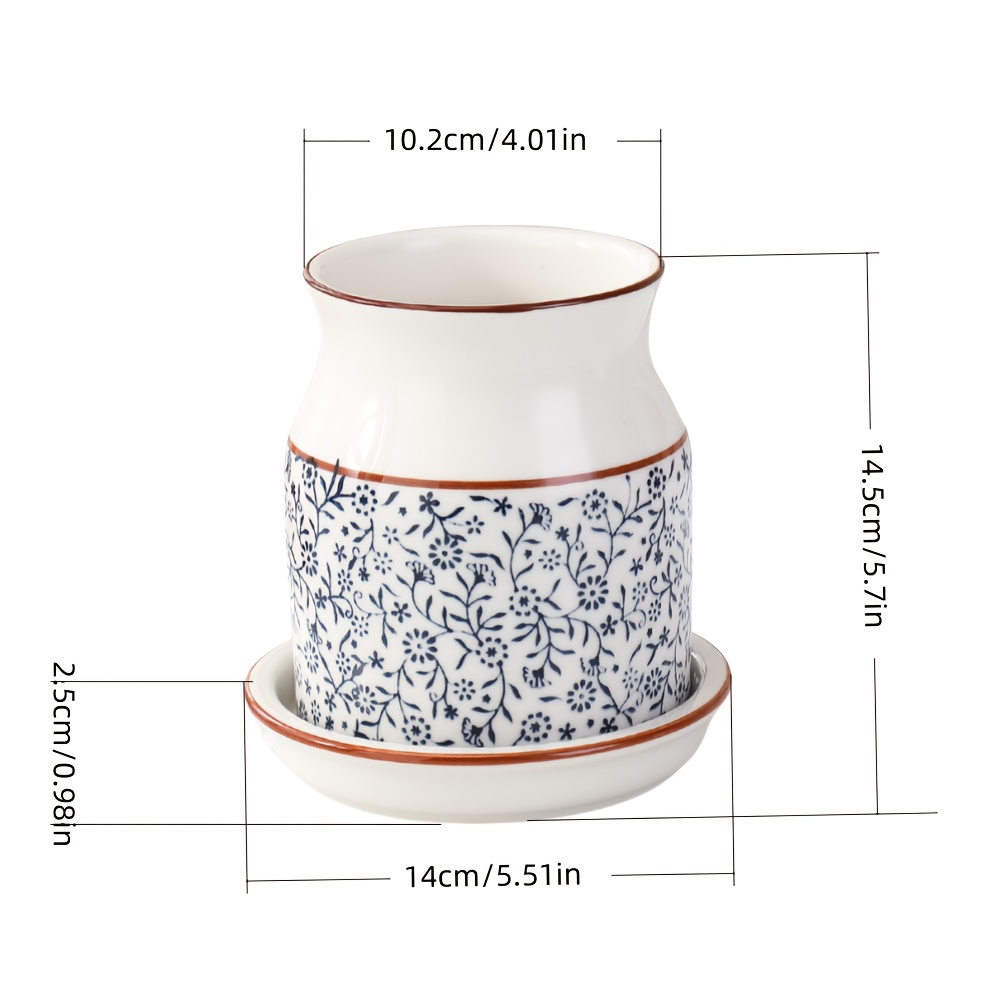 2pcs set ceramic large capacity kitchen utensil storage rack with ceramic base cherry   pattern kitchenware holder   desktop countertop storage and decoration Product details 6