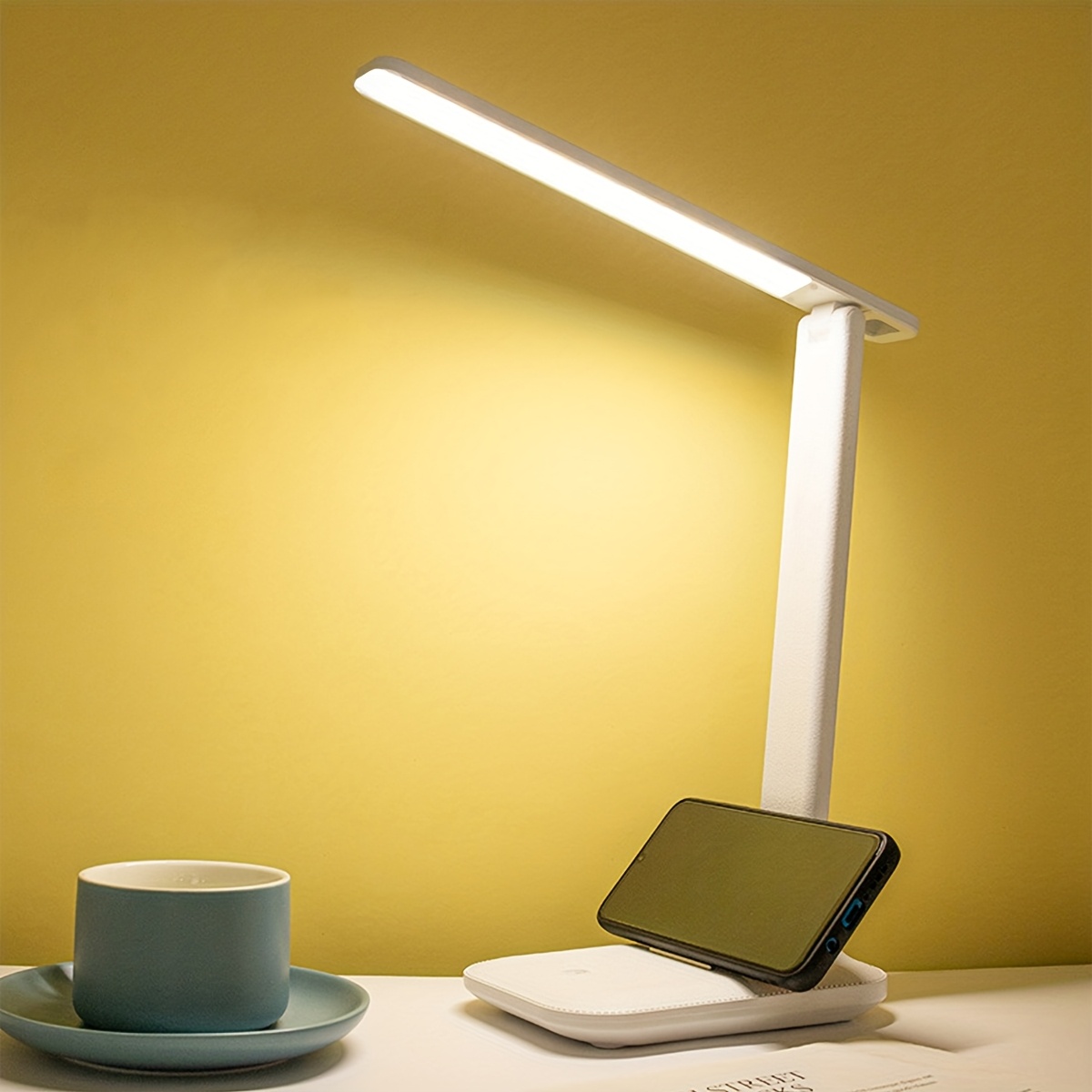 TEMU Foldable Led Desk Lamp, Bedside Light, Study Lamp, 3-level Touch Dimmable Led Desk Lamp Portable Lamp, Eye Protective Desk Lamp, Led Reading