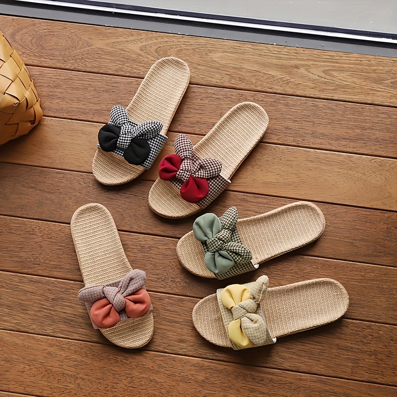 Summer Slippers with a Bow, Lightweight And Comfortable for Indoor Use, Suitable for Wearing Outside As Home Footwear., Women Shoes