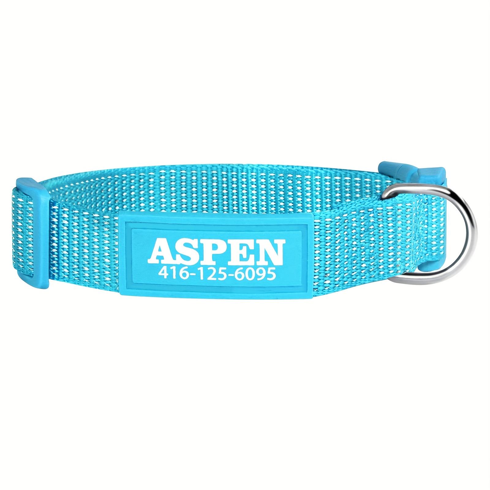 TEMU (customized) Reflective Dog Collar Uv Print And Phone Number Customized Personalized Nylon Reflective Dog Collar Xs