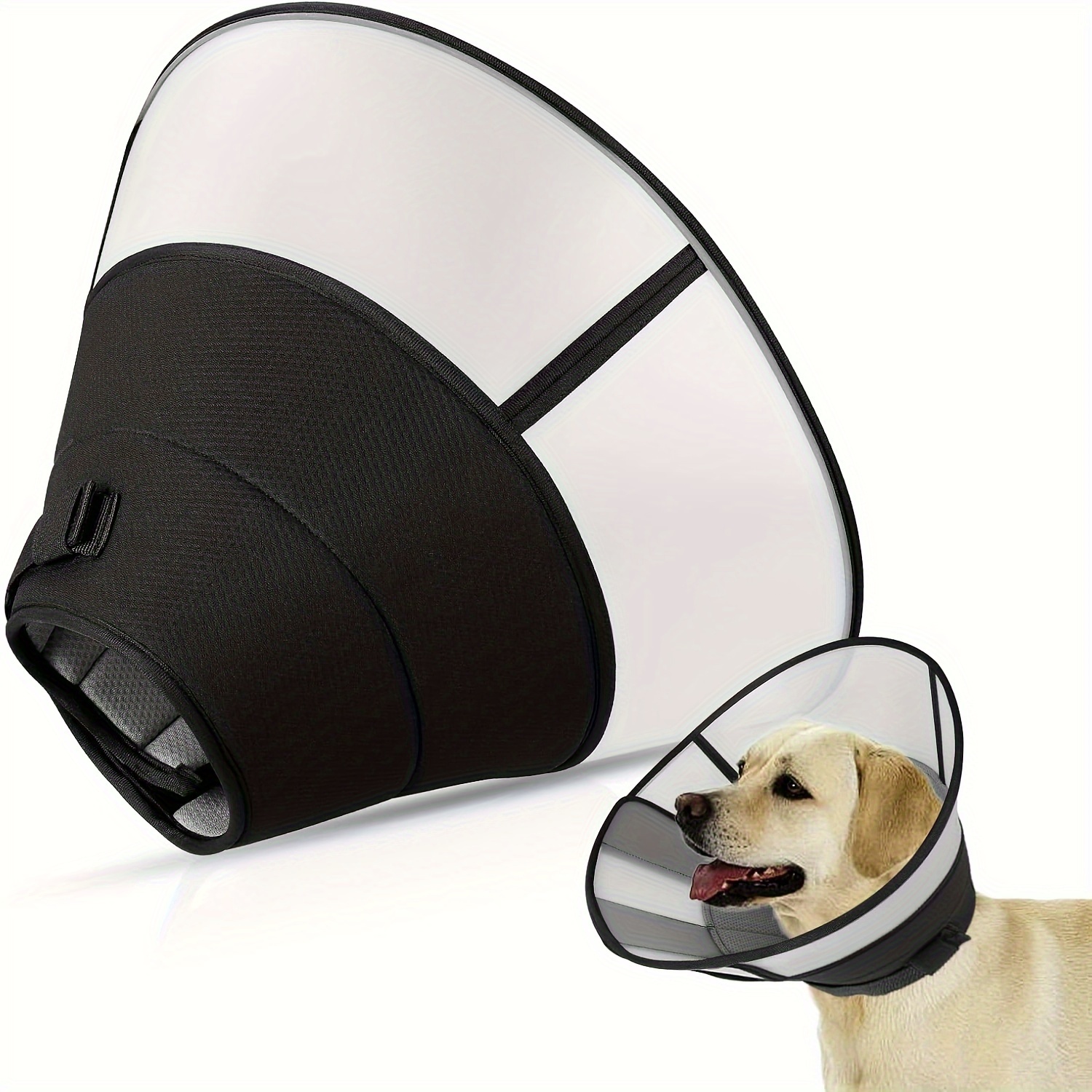 

Cover Soft Dog Cone Collar Alternative After Surgery, Adjustable Dog Recovery Collar, Comfortable Collar For Dogs To Stop , Breathable Pet Cones For Large Medium Small Pets Dogs And Cats