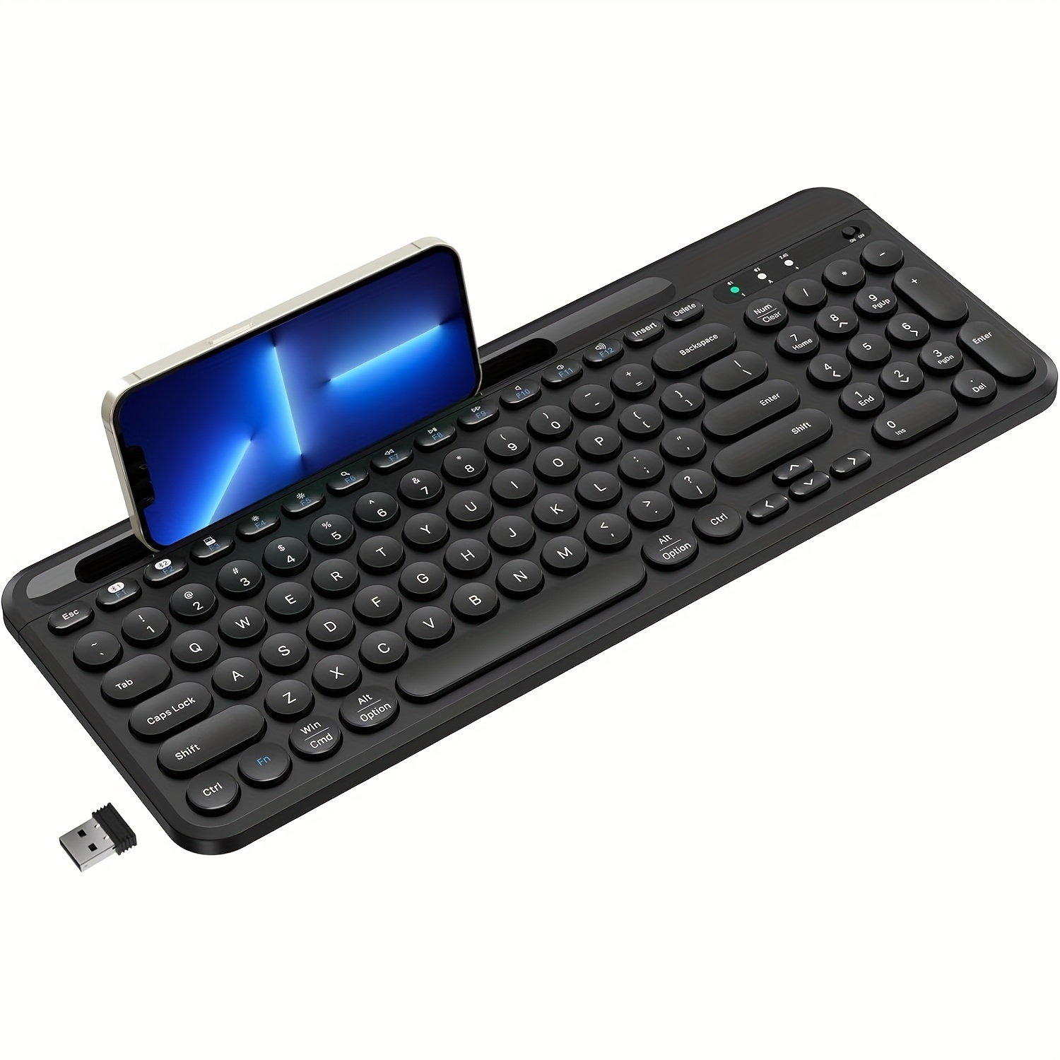 TEMU Cimetech Wireless Keyboard, Rechargeable (wireless 5.1 + Usb) Ergonomic Computer Keyboard, Multi-device Keyboard For Mac,, Computer, Pc, Apple,, Windows - Black