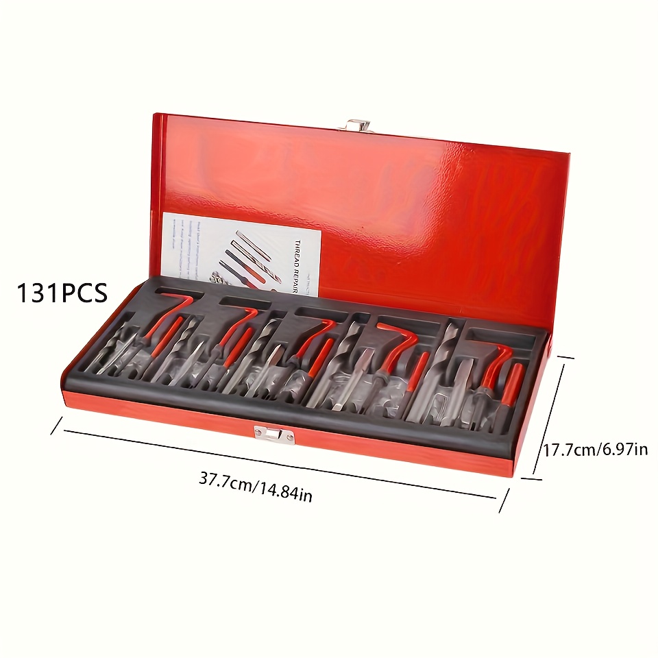 TEMU 131pcs Thread Tool Set, M5-m12 Kit, Engine , Uncharged Manual , No Battery Needed