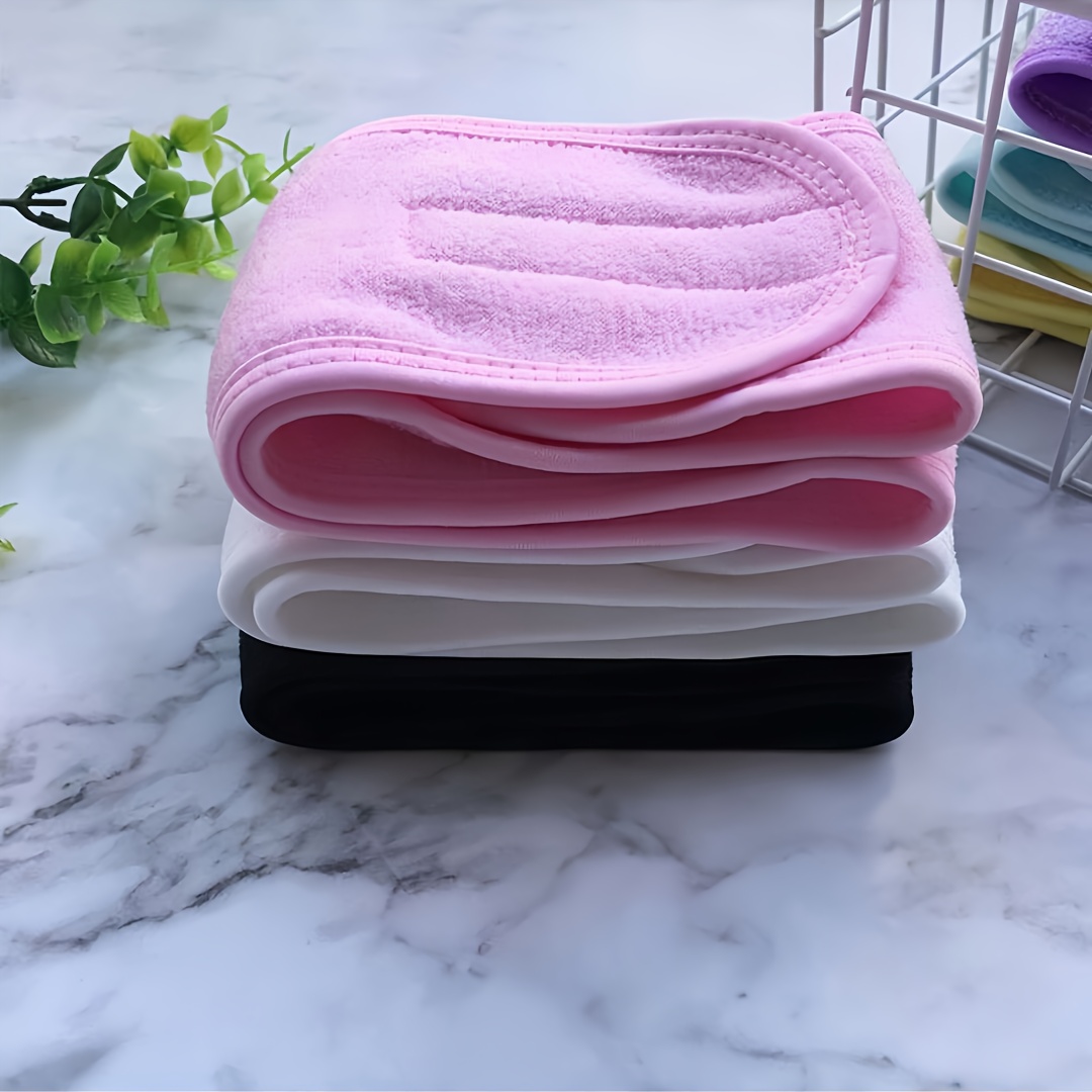 TEMU 3 Bandeaux Double Face en Éponge pour Nettoyage et Démaquillage, Bandes de Sport et Yoga pour Femmes, Essentiels de Soins de , Design Absorbant