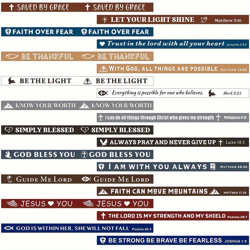 20pcs Bible Verse Silicone Bracelets - Comfortable & Lightweight