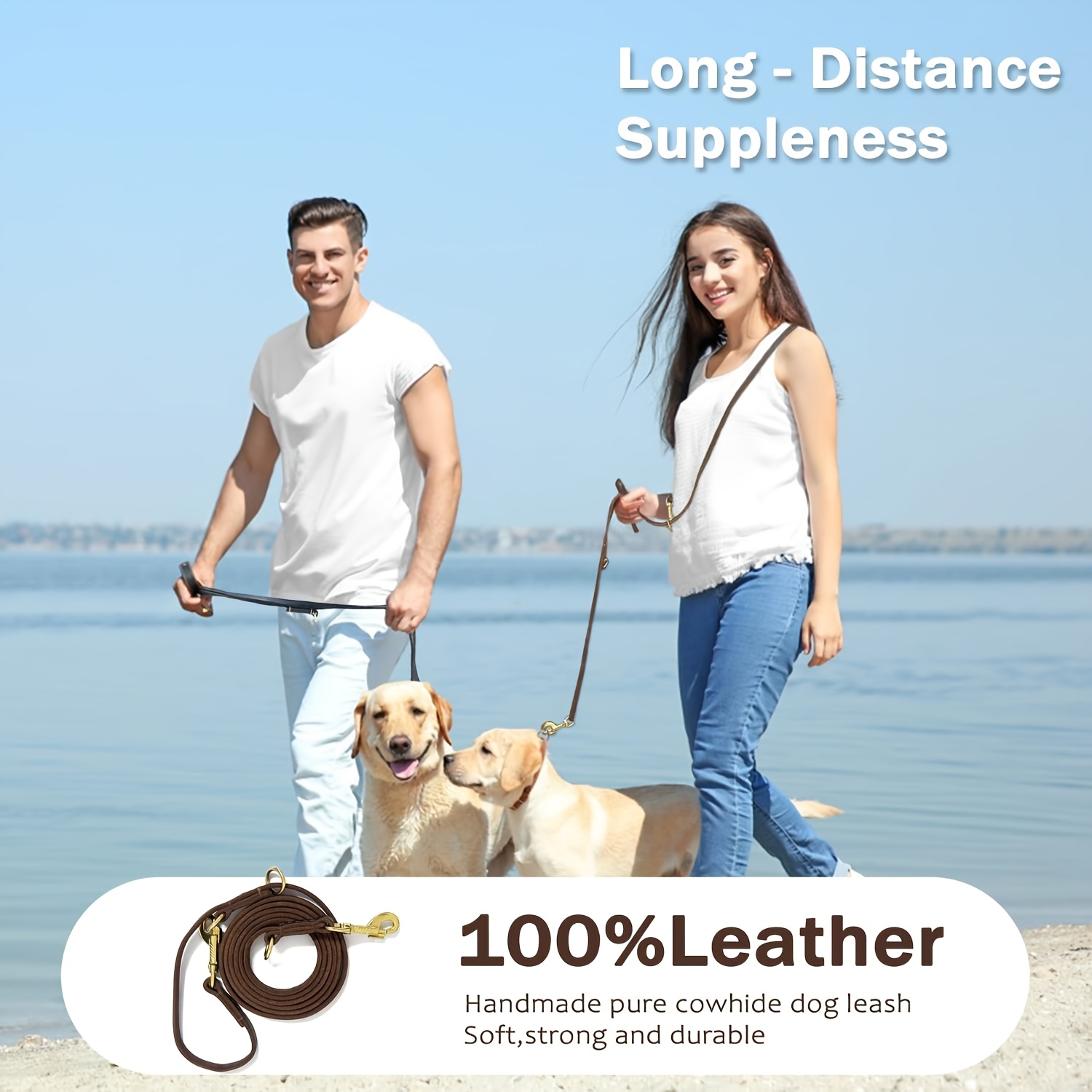 Multi-Function Dog Leash, 8-Foot Hands-Free Double-Ended Design