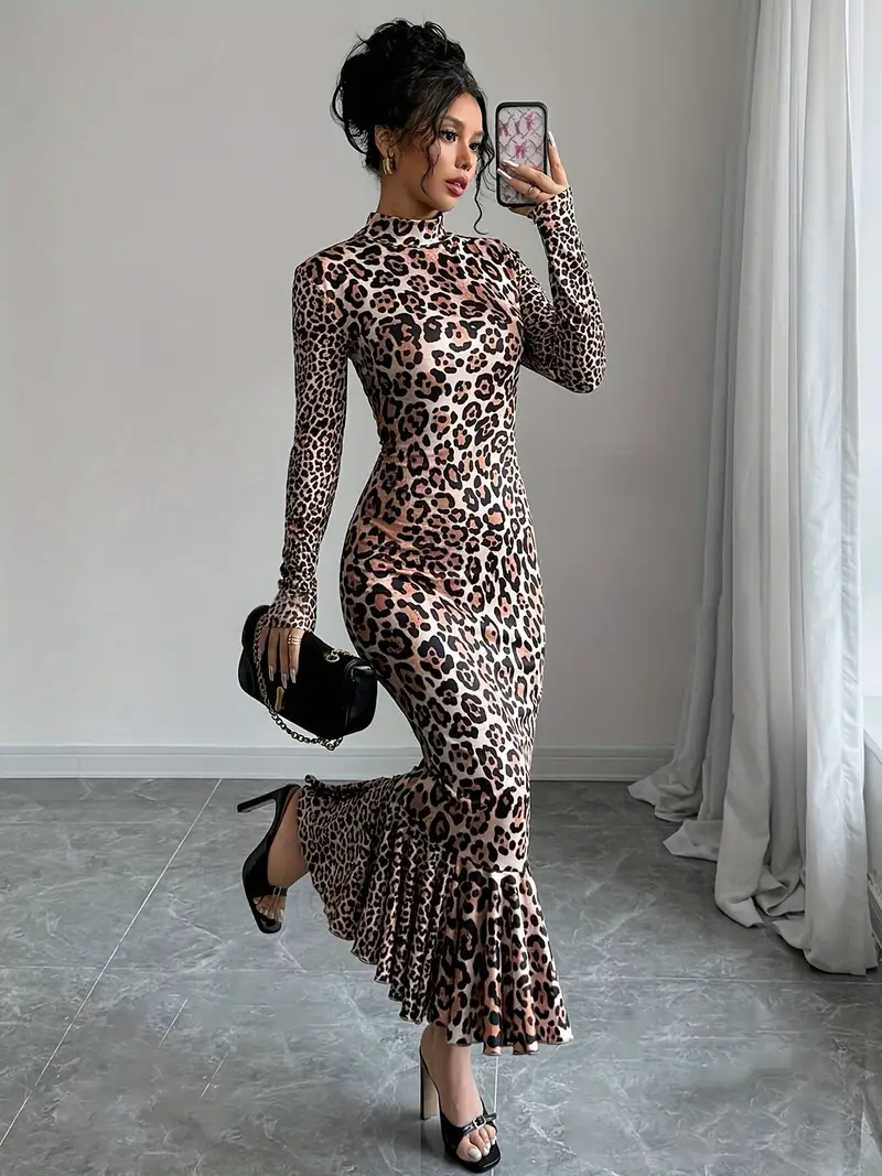 leopard print mermaid dress Ava Presley 47206 Long Formal Fitted Prom Own the spotlight in Sherri Hill 57766 CHICME Women's Strapless Leopard Floral