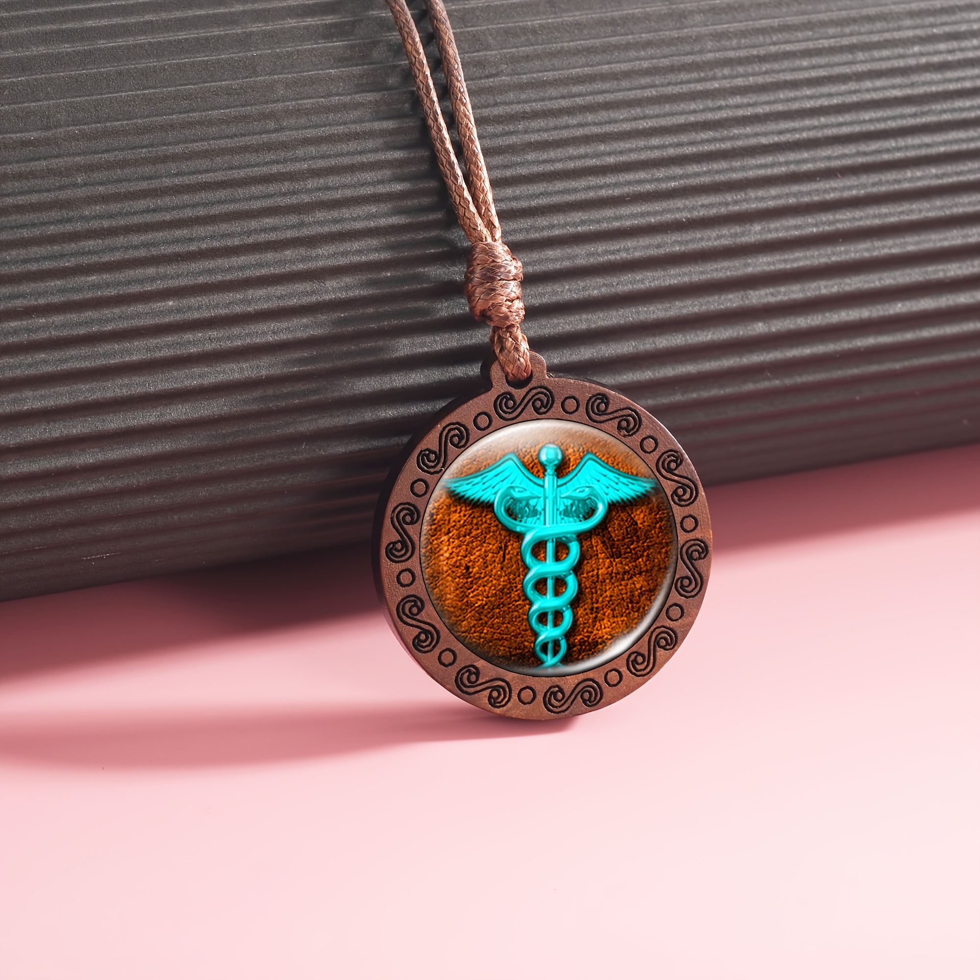 Handmade Blue Double Snake Pendant Necklace, Unisex