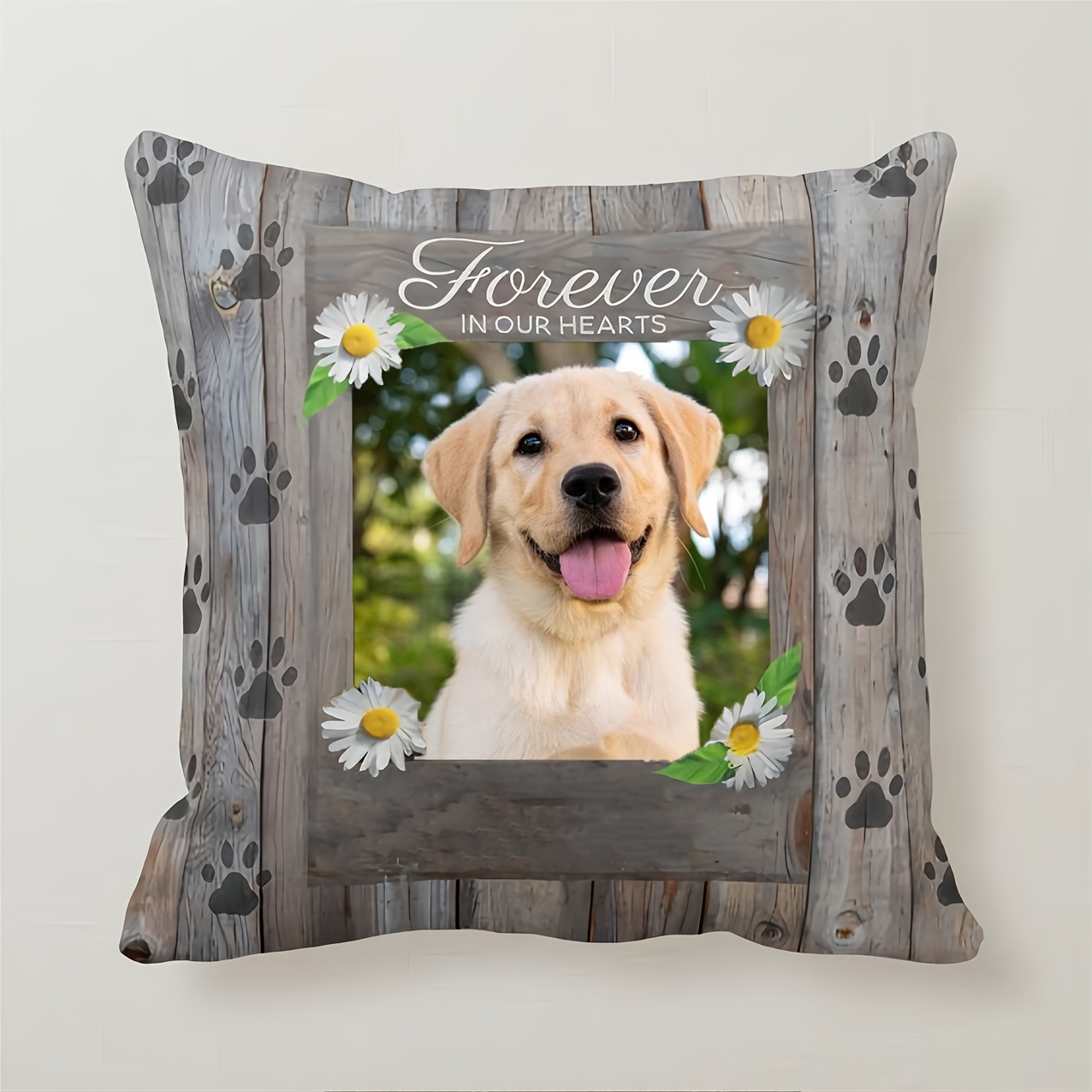 

1pc, Custom Short Plush Single Sided Printing Throw Pillow 18x18 Inch, Commemorative Pillow, Gifts For Dog Lovers, Custom Memorial For A Dog Throw Pillow, Sofa Decoration, Without Pillow Core