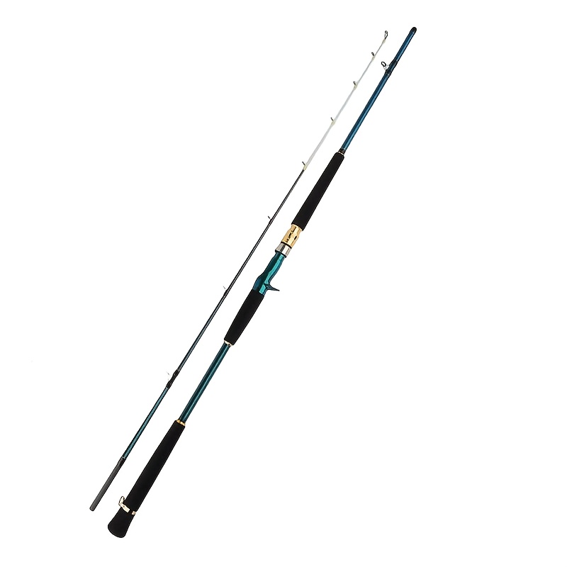 TEMU 50t Carbon Fiber Saltwater Fishing Rod | 7'6'' Lightweight Offshore Pole W/ Fuji Guides | Kayak/ Surf Casting Rod For & Bottom Fishing | 2pcs
