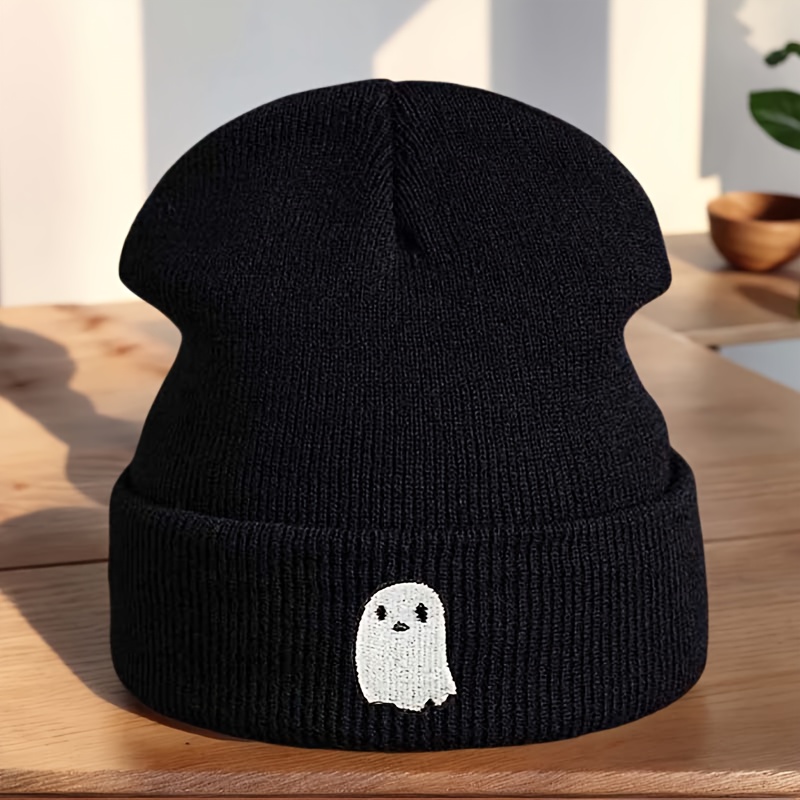 photo de l'article bonnet unisexe tricoté brodé petit  , bonnet   bord   et confortable pour lextérieur, élégant et  