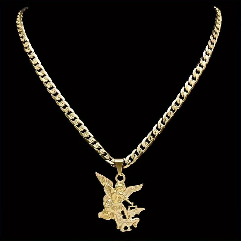 Faith Style Archangel St. Michael Pendant Necklace, Unisex