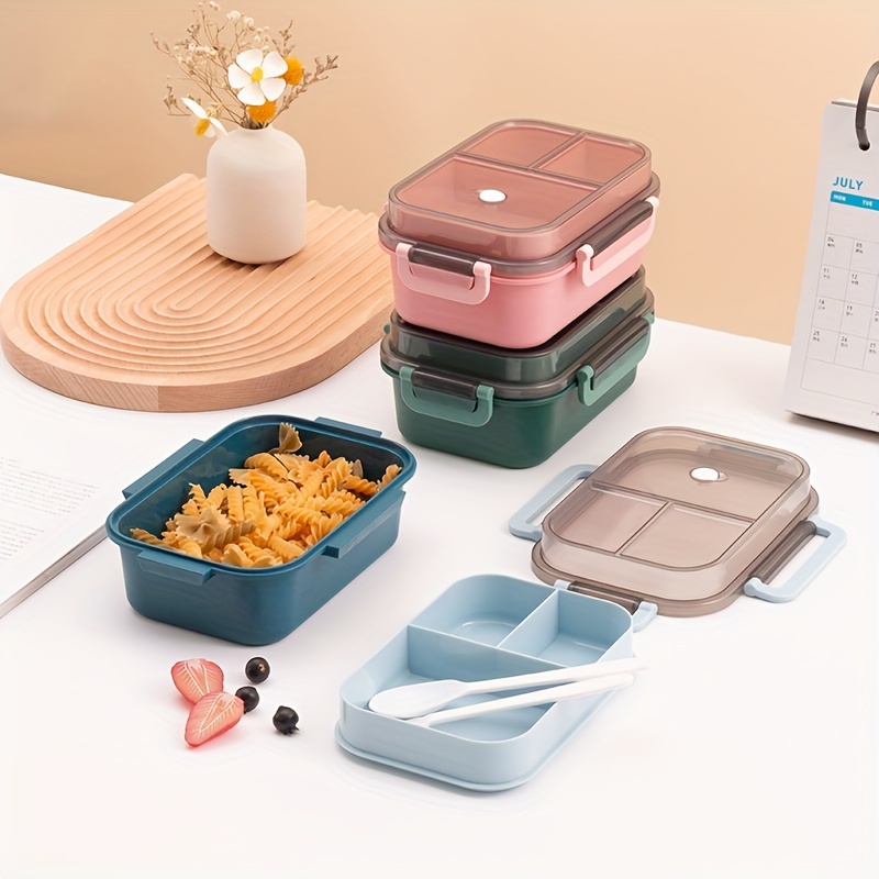 

Multi-functional Double Compartment High Quality Lunch Box Food Grade Pp Material Plastic Lunch Box Students Portable Sealed Bento Box Kitchen Restaurant Storage Box Microwaveable