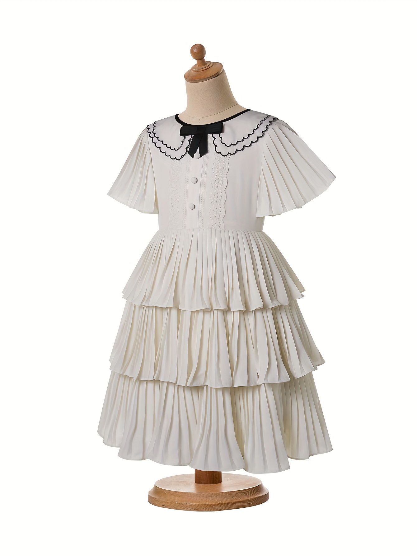 girls ruffle chiffon graduation clothes kid