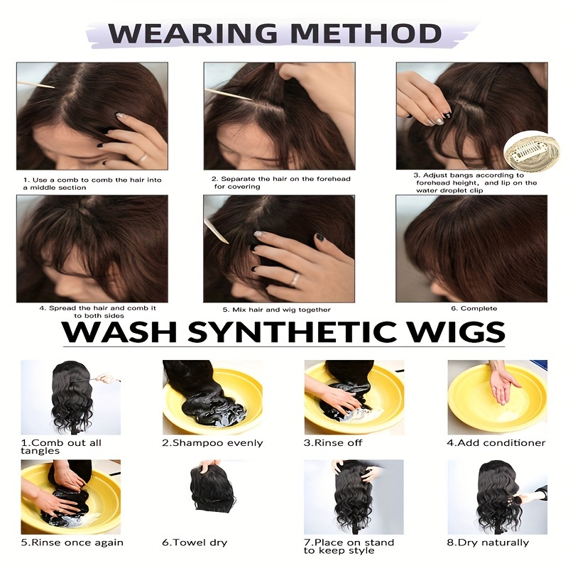 synthetic wig with 12 inch bangs on   suitable for daily   ladies details 45