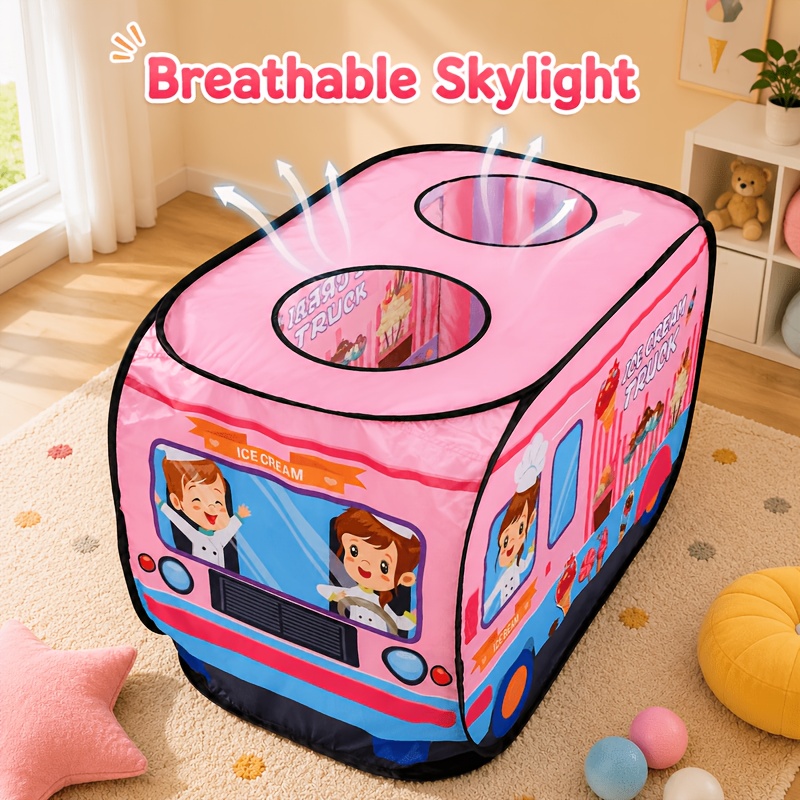 Ice Cream Tent - Foldable and Space-Saving Playhouse for Kids