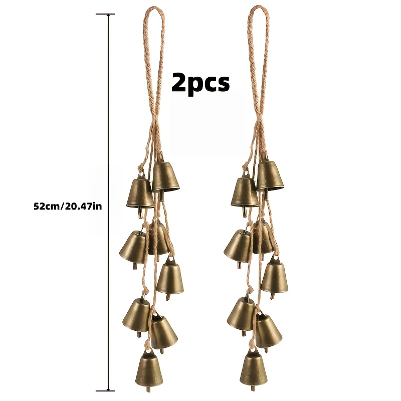 TEMU 2pcs, 8 Bells Vintage Rustic Wizard Wind Chimes, Outdoor Wind Chimes, Christmas Tree Craft Decoration, Holiday Crafts, Outdoor Decoration,