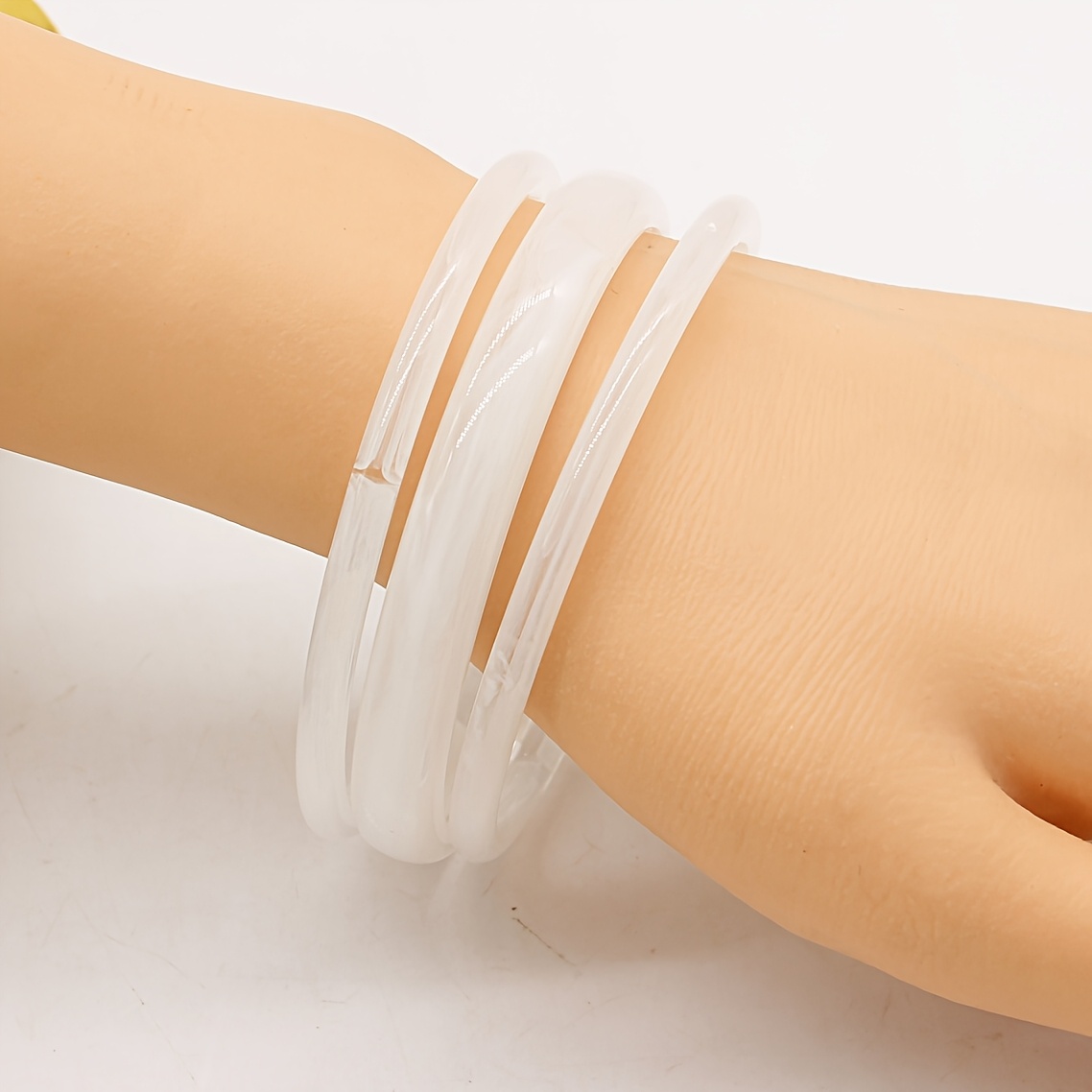 3pc Multicolor Thin Hoop Acrylic Bracelets Set