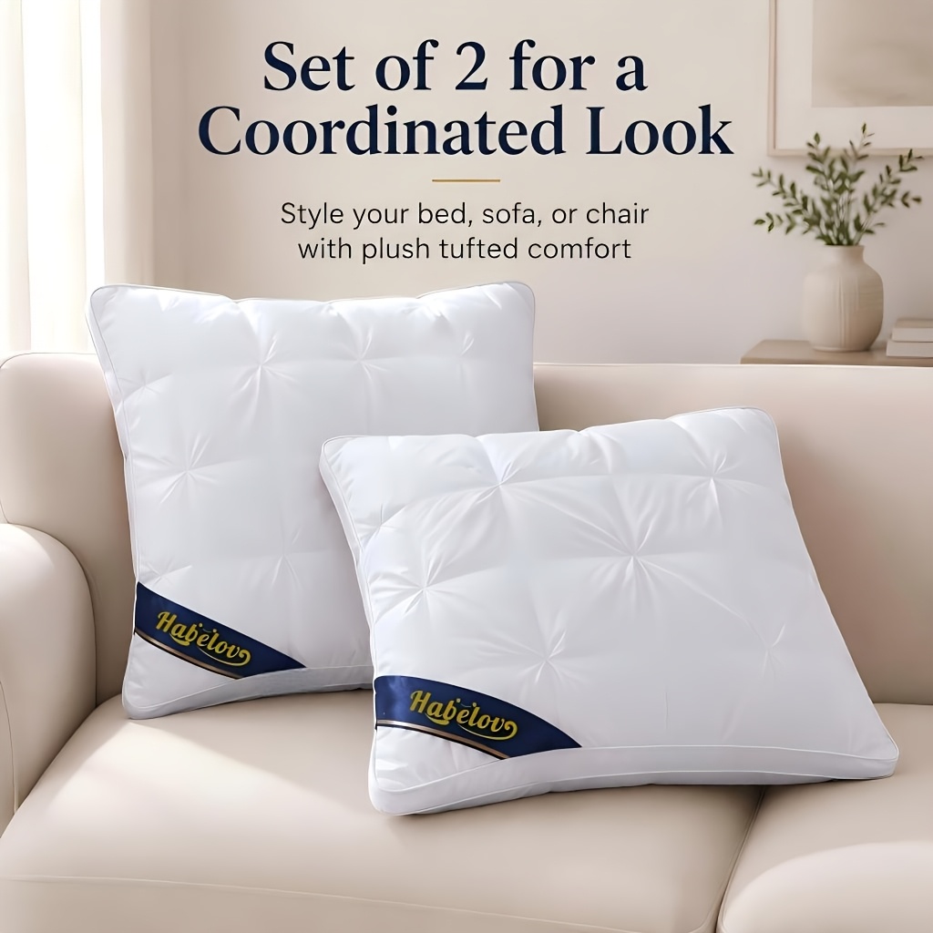 TEMU Oreillers de luxe pour hôtel, 65 cm, oreillers surdimensionnés en satin blanc avec rembourrage à haute . Support cervical ergonomique pour
