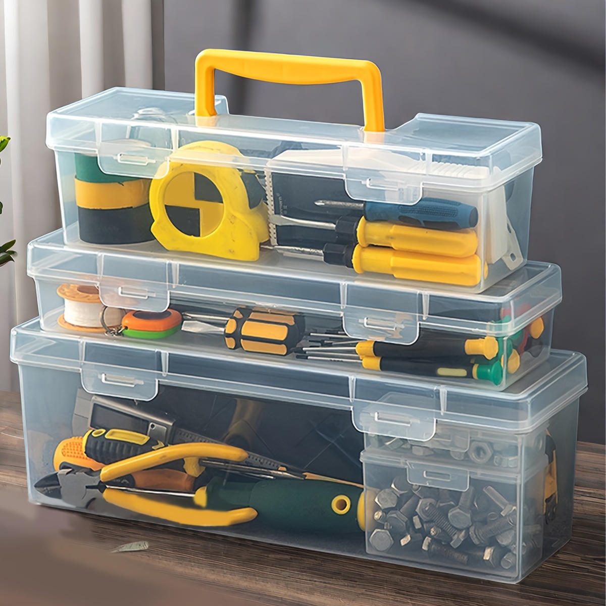 

Worthbuy Portable Tool Storage Box - , Transparent Plastic Organizer For , Worthbuy