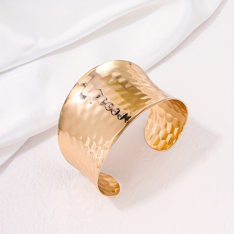 Exaggerated Vintage Style Metal Wide Design Cuff Bangle - Temu