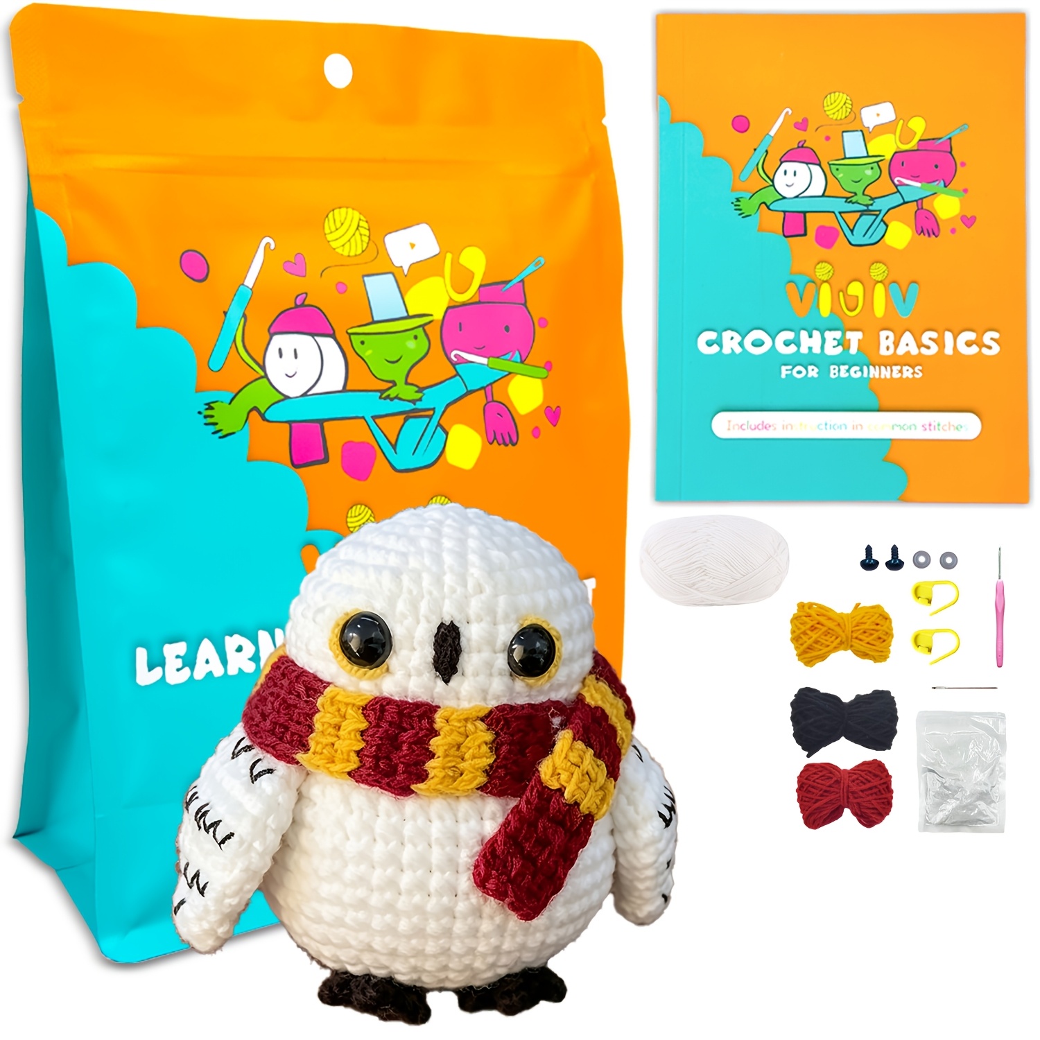 TEMU Vioiv 1pc Lindo y Exquisito Kit de Crochet de Decoración de Felpa de para Principiantes - Kit de Crochet Amigurumi - Set de Crochet de Animales