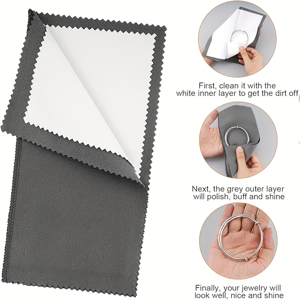 Jewelry Cleaning Cloth and Brush Set for Care