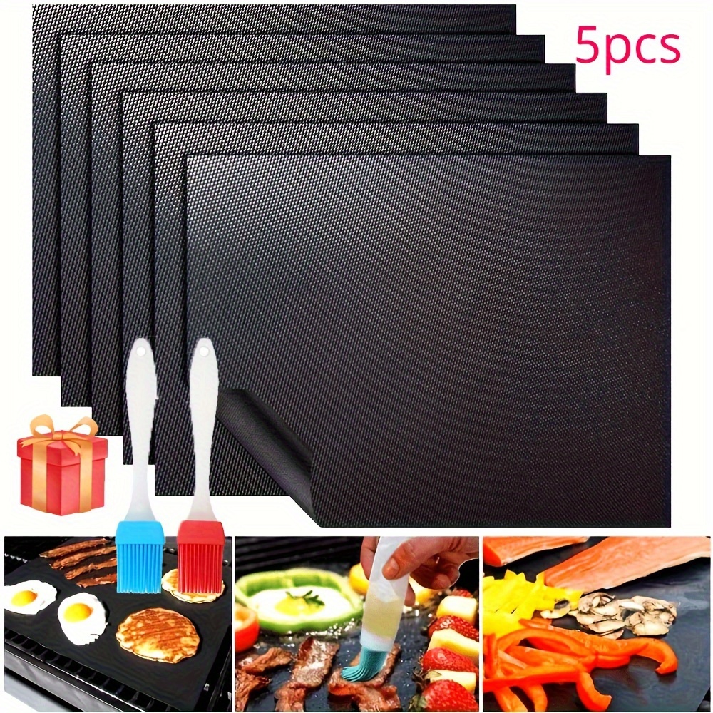 

5pcs, Bbq 2 Brushes, 15.75 * 12.99 , Grilling , Cooking Trays, , Reusable , Bbq Cooking Set For Liners, Bbq