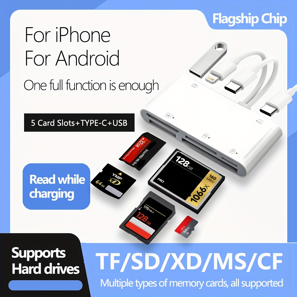 9-in-1 Kaartlezer, USB OTG Adapter en SD-kaartlezer