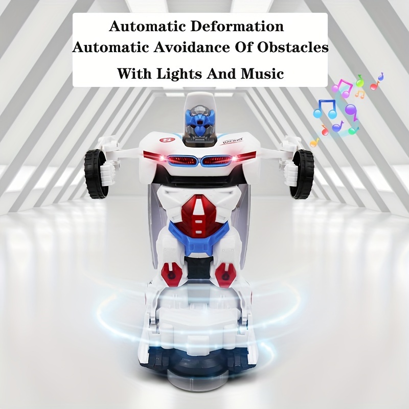 automatic deformation robot car toy car will be a robot car automatic universal avoid obstacles with lights and music birthday gift christmas gift holiday gift not delivery battery halloween gift details 5