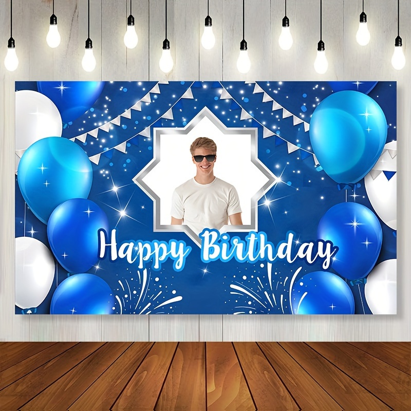 

1 Pc Personalized Birthday Banner Custom Photo Booth Backdrop - Polyester Fabric Indoor/outdoor Decoration Sign For Entryway & Room - Universal Party Supply Without Electricity (41.7 X 70.8 Inch)