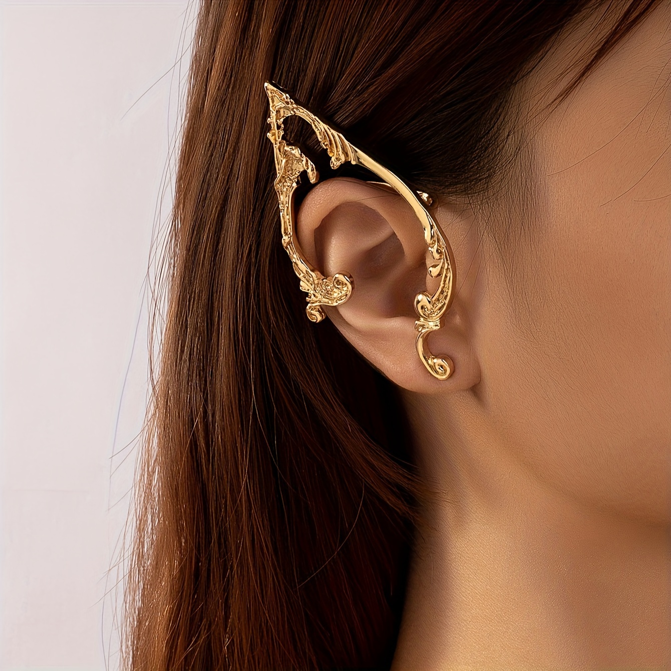 

Elf Ear Ear Cuff, Exquisite Trendy Luxury Ear Climber, Full Ear Wrap, Suitable For Daily Parties, Spring And Summer Dress Up, Cosplay Gift For Friends And Family